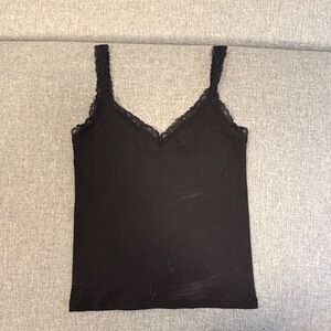 Brandy Melville/John Galt Black Lacy Tank Top